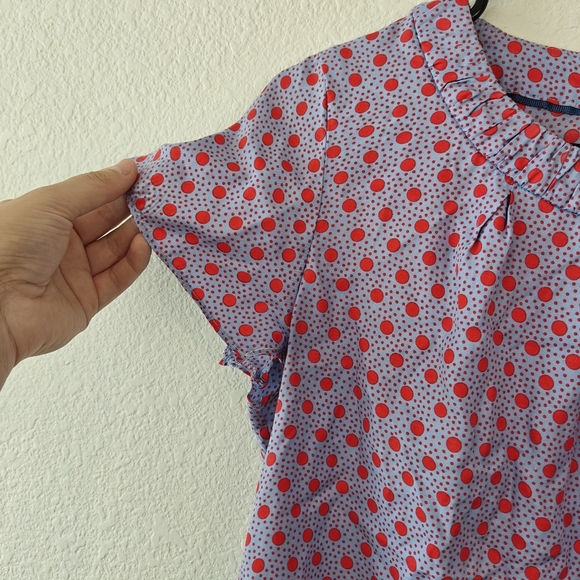 Boden Womens US 4 / UK 8 Carey Polka Dot Silk Blend Pleated Top FB - Picture 5 of 9
